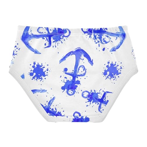 Blue Anchors Paint White Nautical Girls Underwear Toddler 2t Cotton Panties Little Girl Pattern Briefs Kids Undies2