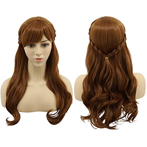 Cfalaicos Princess Brown Wavy Cosplay Wig for Adult
