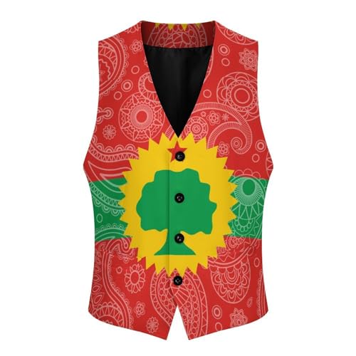 The Oromo Liberation Flag Paisley Novelty Men's Suit Vest Funny Formal Dress Vests Business Waistcoat3