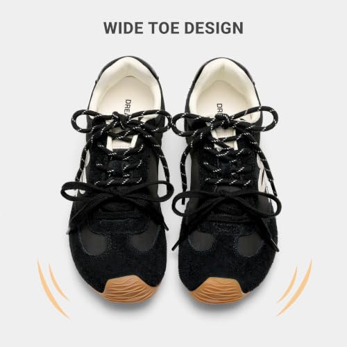 DREAM PAIRS Women's Retro Tennis Fashion Sneakers,Black,6 - image 5