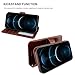 Bocasal for iPhone 12/12 Pro Wallet Case Compatible with MagSafe Wireless Charging, RFID Blocking Magnetic Leather Case with Card Slots Holder Kickstand Detachable Wrist Strap 6.1 Inch (Brown)