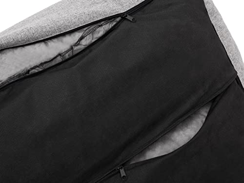 PillowPrim Hundebett, Stoffhundehaus, Katzenhöhle, Hundehütte, Hundekorb, Hundeliege, Schlafplätze, Möbel für Tiere, Hundesofa, Grau, XL: 82x58 cm