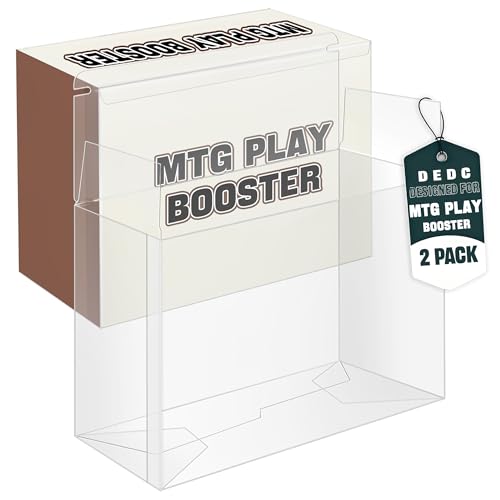 2 Pack MTG Play Booster Box Protector PET Plastic Clear Play Booster Display Cases for Sealed Booster Boxes with Lid Storage Box for MTG Collectors-0.7MM Thick