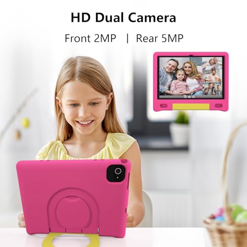 Image of JREN Tablet for Kids｜10 Inch 64GB Android 14｜Octa-core｜64GB｜WiFi ｜Bluetooth｜Parental Control｜Kids Content｜Children Tabletas Rose