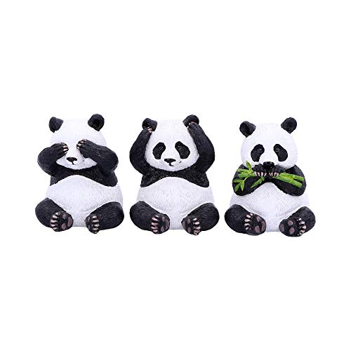 Nemesis Now Three Wise Pandas 8,5 cm, résine, Noir, Taille Unique