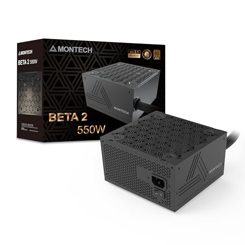 Montech BETA 2 550W Power Supply ATX 3.1 Ready 80+ Bronze Certified DC-to-DC Stability Industrial Japanese Main Capacitor Full Protection Suite
