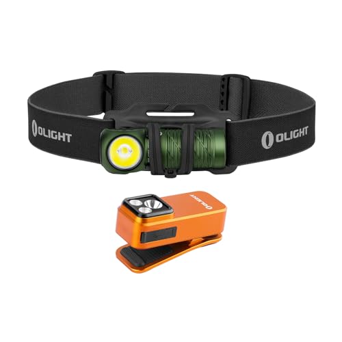 OLIGHT Perun 2 Mini Headlamp 1100 Lumens LED Head Flashlight Bundle Oclip Pro EDC Flashlight Clip-on Light