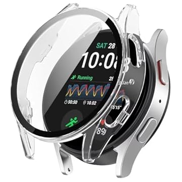 Capa Protetora Case Com Pelicula De Vidro Embutida 123smart Compativel Com Galaxy Watch 7 40mm ou 44mm (Transparente, 40mm)