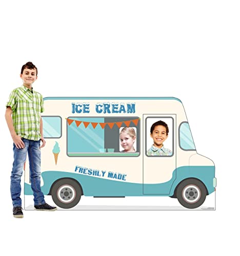 Image of Cardboard People Reversed - Ice Cream Truck Stand-in Life Size Cardboard Cutout Standup