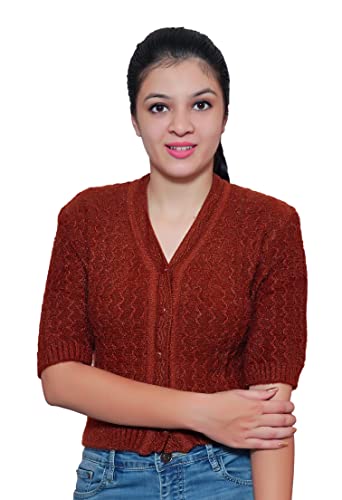 Image of Women's Hosiery Woolen Solid Half Sleeve Sweater Blouse