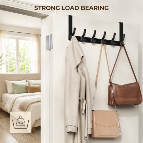 Optish Porte Manteau pour Porte avec 12 Crochets, Patère de Porte à Accrocher pour Porte, Patere Porte, Crochet porte pour la cuisine de la salle de bain(Noir) – vue 3