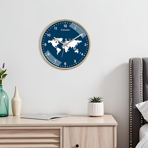 Image of Auromin Designer Wall Watch for Living Room | Fancy Wall Clock for Bedroom Stylish | Watch for Home Wall, Silent Modern Luxury Wall Clocks for Office, Kitchen, Home Decor