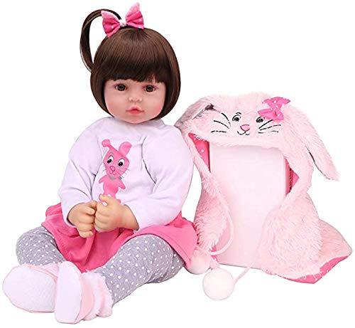 Pinky Reborn Baby Doll Niña Realista 24 Pulgadas 61cm or 18 Pulgadas 45cm Hermosa Muñeca Silicona Hecho a Mano Bebe Reborn Toddler Recien Nacido (18