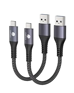 [Upgrade] USB C Cable 10Gbps, CONMDEX 2-Pack USB 3.1 Gen 2 Android Auto Cable, 3A Fast Charging Short Cord for Samsung Galaxy S10 S9 Plus Note 10 9, LG V30 V20 G6 G5, Google Pixel, Moto G Z2, 1.65ft