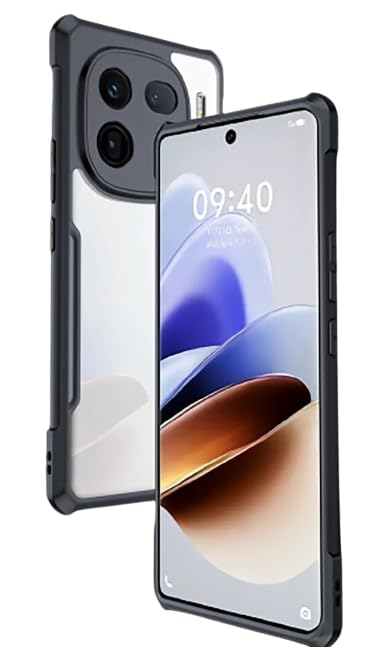 Image of SPAZY CASE Vivo iQOO 12 Back Cover | Transparent Crystal Clear Hard PC Back Case with TPU Bumper, Drop Protection Case Cover for Vivo iQOO 12