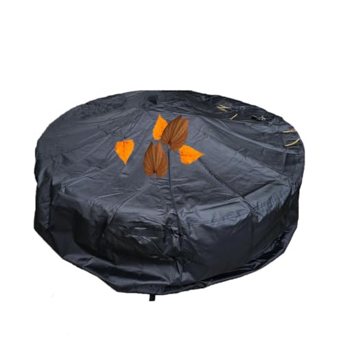 Round Fire Pit Cover, Waterproof Outdoor Gas Fire Pit Cover, Patio Furniture Cover,All-Season Protection Table Cover for Outdoor Fire Pit Furniture Sets (black, 36x20in)
