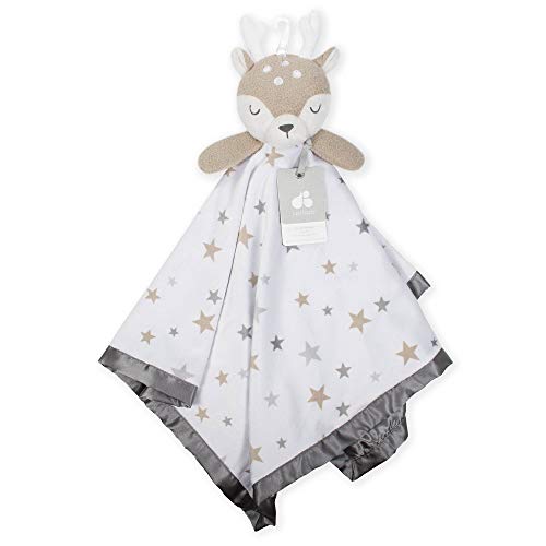Just Born Boys and Girls Newborn Infant Baby Toddler Nursery Cuddleplush Toy Animal Security Blanket, Tan Deer, One Size