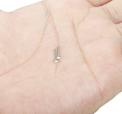 Jstyle 22G 60 Pcs Stainless Steel Nose Studs Rings Piercing Pin Body Jewelry S 1.5Mm #TOP4