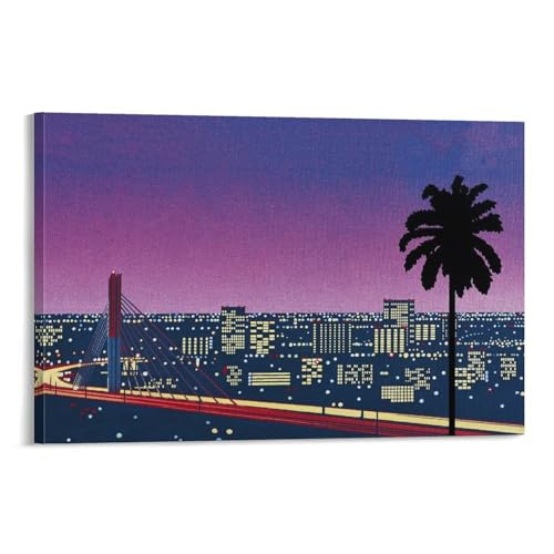 Toile paysage urbain Hiroshi Nagai 40x60cm pour habiller un mur vide de chambre à coucher