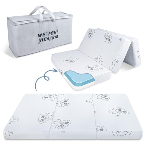 Image of Trifold Pack and Play Mattress 38 inchx26 inch, Double-Layer Pack N Play Mattresses for Baby Toddler with Waterproof Washable Breathable Cover, Portable Mini Crib Mattress for Playpen