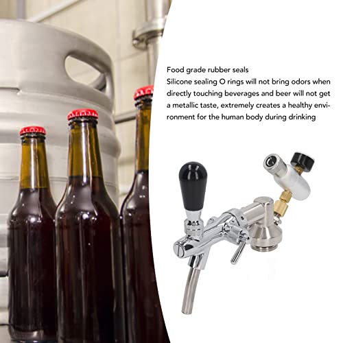 Image of Tissting Beer Keg Dispenser Kit with Adjustable Faucet & Pressure Gauge, Stainless Steel Home Brewing Regulator Equipment for 1.8-10L Kegs, Easy to Clean & Durable