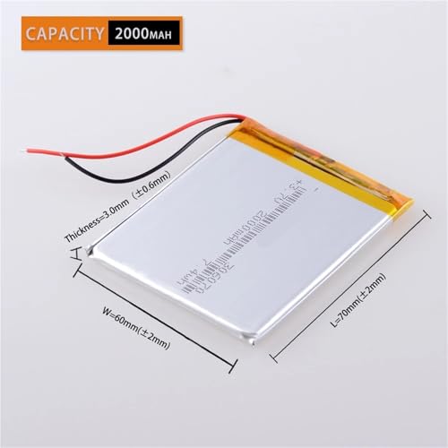 Batería 306070 de 3,7 V y 2000 mAh con celdas de polímero estables para proyectos precisos 2