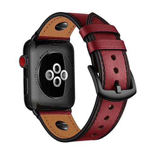 Bracelet Apple Watch en cuir véritable pour iWatch SE Ultra Series 8 7 6 5 4 3 2 1