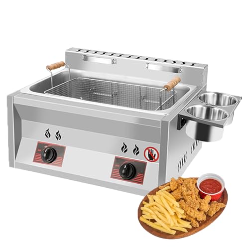 LYJIANGXIN Freidora De Gas Profesional, Alta Salida De Calorfreidora Profesional para Restaurantes Comerciales Y Cocina DoméStica Freidora De Acerocon Cesta