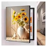 Qulamrdk Electrico Decorativos Caja Medidor Versión Vertical Sin Perforación Pintura Decorativa Caja Contadores Tapar Cuadro de Luz Decora Sala de Estar(A,13.7inx17.7in/35 x 45 cm)