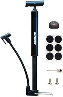 Bike Pump Portable, Compatible with Presta and Schrader Valve,Ball Pump Inflator Bicycle Floor Pump with High Pressure, Mini Bike Tire Pump & Bike Patch Kit