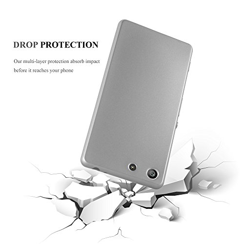 Cadorabo Case Compatible With Sony Xperia M5 In Metallic Silver - Shockproof And Scratch Resistant Tpu Silicone Cover - Ultra Slim Protective Gel Shell Bumper Back Skin #TOP5
