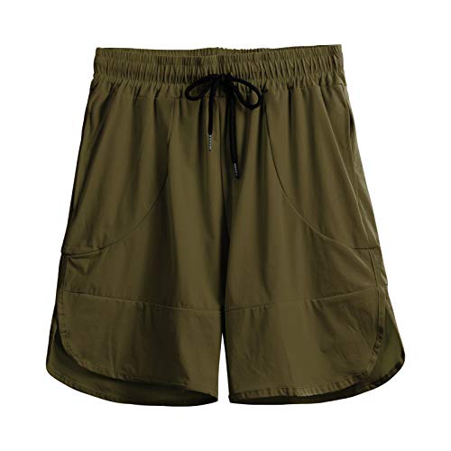 Ajcoflt Calções desportivos masculinos com cordão na cintura e bolsos laterais respiráveis Shorts de