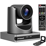Prisual NDI PTZ Cámara 20x Zoom óptico Full HD 60P con red USB3.0 HDMI PTZ Cámara para Servicios Iglesia Adoración Educación PoE Soporte