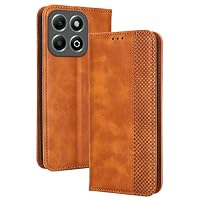 TIANYUE Custodia Per Honor X8c, con Slot Per Schede Custodia Portafoglio in Pelle PU, Elegante cover in Pelle Liscia Per Honor X8c, Marrone