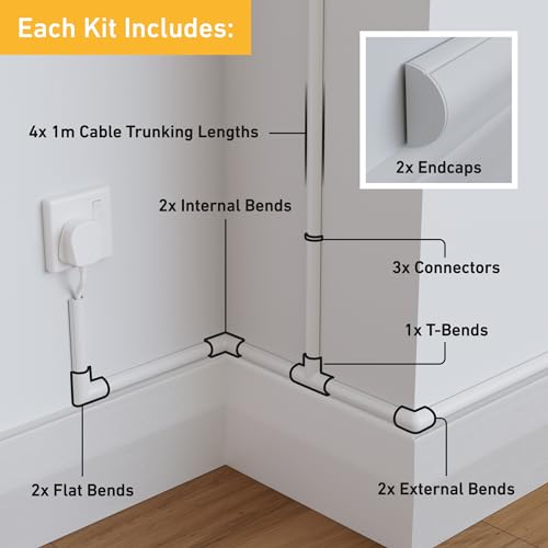 D-Line Micro+ 4m Cable Trunking - Paintable Wire Cover - Image 3