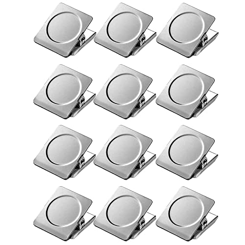 DYWW Magnetische Metall Klammer Starker Magnetclip Magnetische Clips Magnetclip FüR KüHlschrank In Silber Praktischer KüHlschrankmagnet Leistungsstarker KüHlschrankmagnet FüR KüHlschrank, BüRo(12PCS) Cover