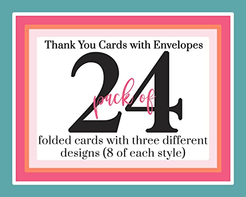Image of Paper Clever Party Abstract Watercolor Thank You Cards with Envelopes for All Occasions, Wedding, Graduation, Everyday Essentials, Simple Multi Note Set Folded, 20 Pack