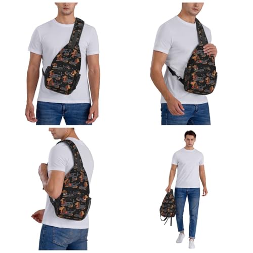 Mochila tipo Sling Bag I Love My Dog Dachshunds Negra miniatura 6