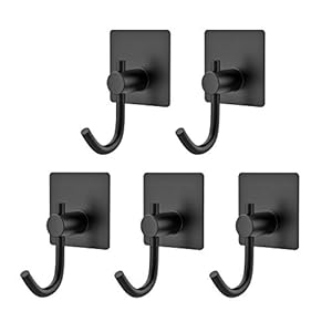 Homeasy Zelfklevende handdoekhaken, 5 stuks, zelfklevende handdoekhouder, kleefhaken, roestvrij staal, wandhaken, zonder…