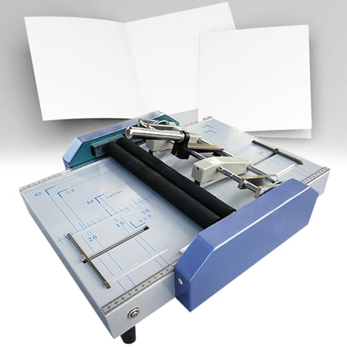 Macchina rilegatrice pieghevole per libretti, macchina multifunzione 2 in 1, piegatrice e rilegatrice per scuole, negozi di stampa e uffici