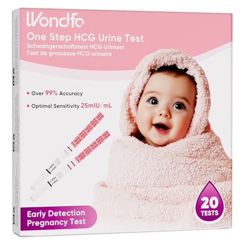 Wondfo Pregnancy Test Strips, 25 MIU/mL Sensitivity, 20 Pack