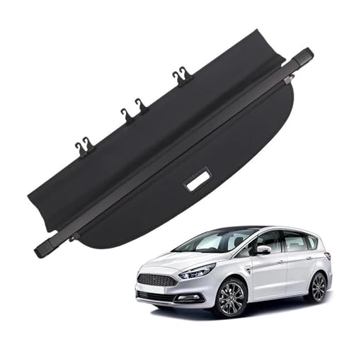 Cubierta de carga para Ford S-MAX 2006-2018 bandeja de maletero retráctil en color carbón 3
