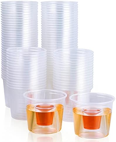JOLLY CHEF 200 Disposable Bomber Cups Jager Bomb Shot Glasses plastic,Heavy Duty, Highly Durable and Reusable Shot Cups - Perfect for Shots…