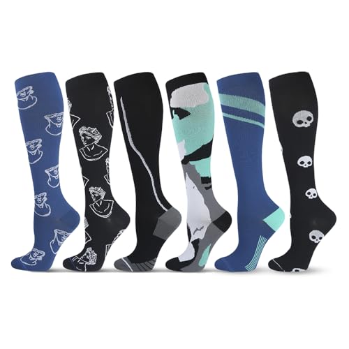 Image of 6Pairs Compression Socks (20-30mmHg) for Men & Women - Best Socks for All Day Wear!L /XL