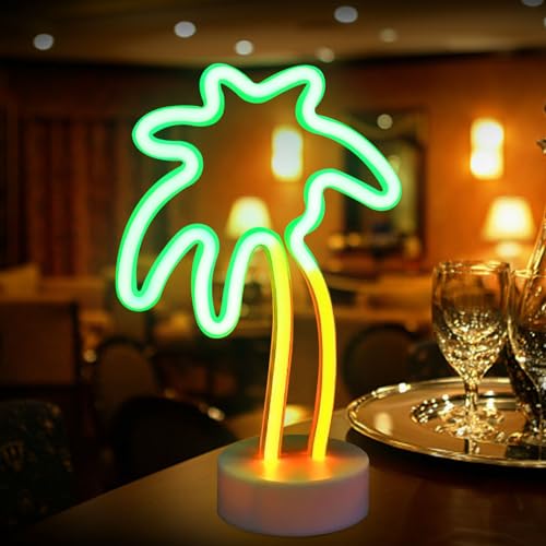 Funmo Luci al neon con palma, Luce al neon