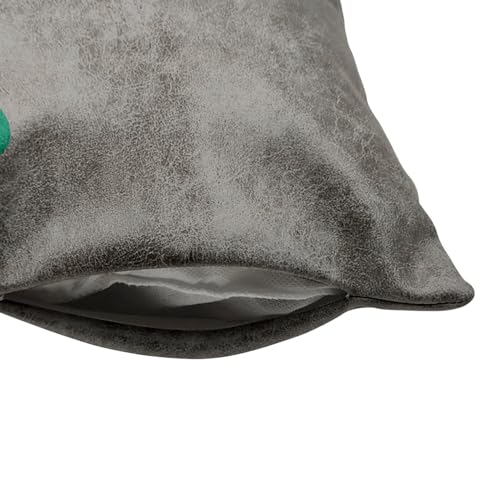 Coussin similicuir gris toucher cuir pour canapé ferme