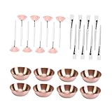 Generic Facial Bowls Kit Complete with Mixing Bowls Face Brushes Cosmetic Applicators And DIY Facemask Tools for Simple Application Home Spa Professional, Silver white brush