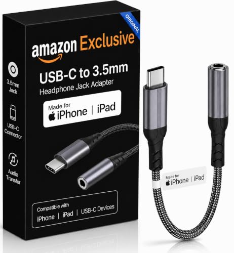 Image of Type C to 3.5mm Audio Jack Connector /Adapter with DAC Compatible for iPhone 17 /16 /15 Series /Samsung /OnePlus /Google /Nothing /Motorola & Other Phones -Headphones Converter, Warranty