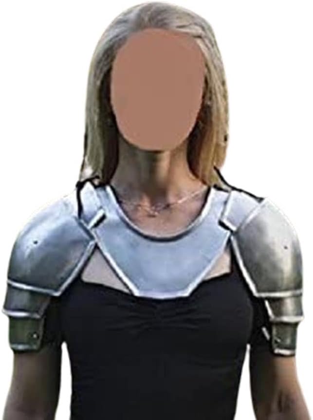 NauticalMart Pair of Pauldrons & Gorget - LARP Pauldrons - Cosplay Shoulders - Female Pauldrons - Fantasy Armor