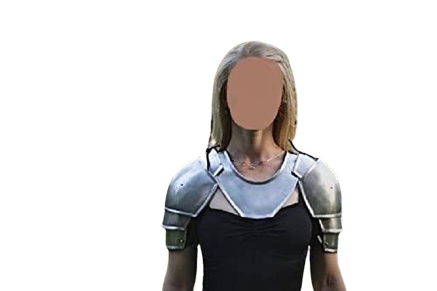 NauticalMart Pair of Pauldrons & Gorget - LARP Pauldrons - Cosplay Shoulders - Female Pauldrons - Fantasy Armor